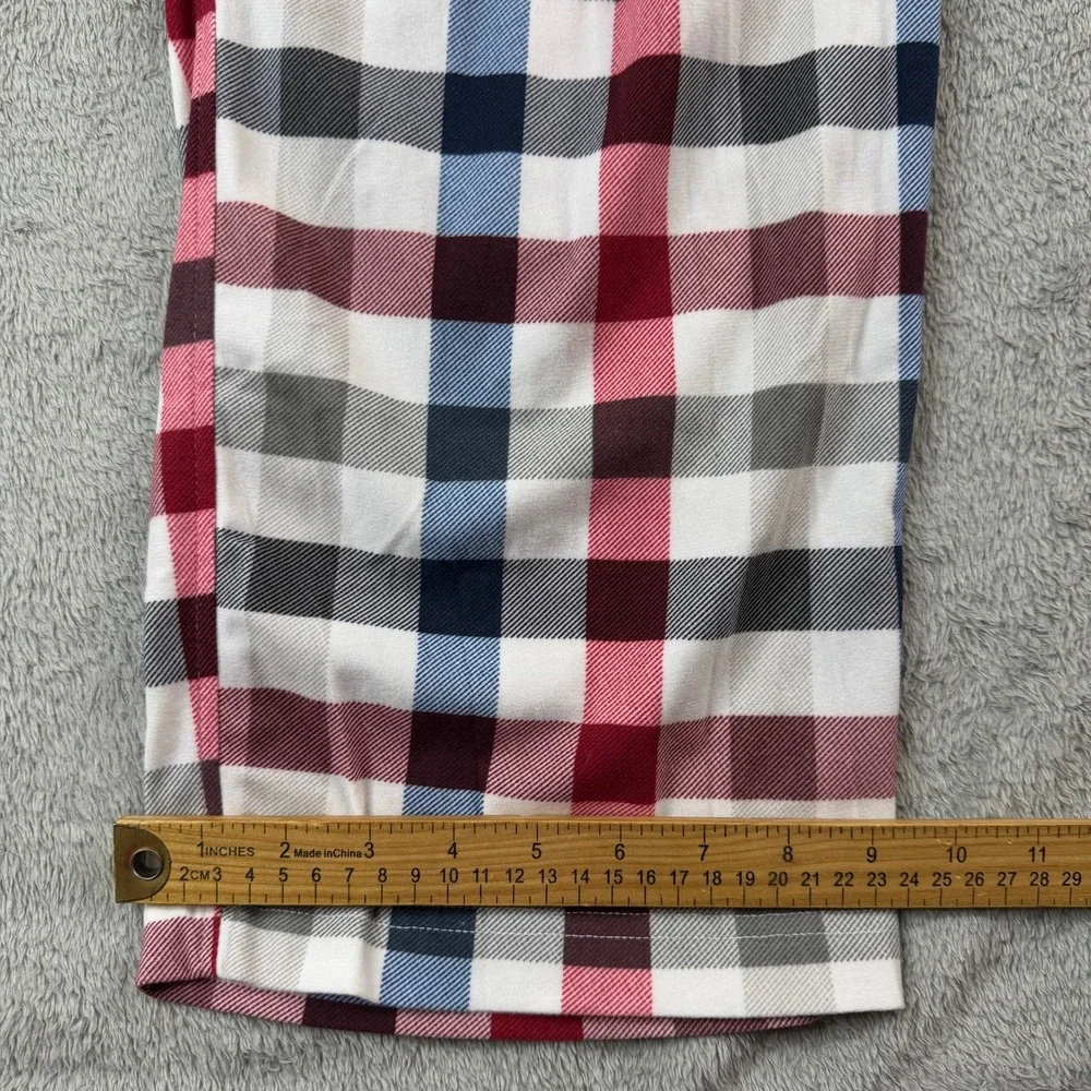 NWT Nautica Mens Plaid‎ Pajama Pants XXL Sail White Red Blue Fleece Sleepwear